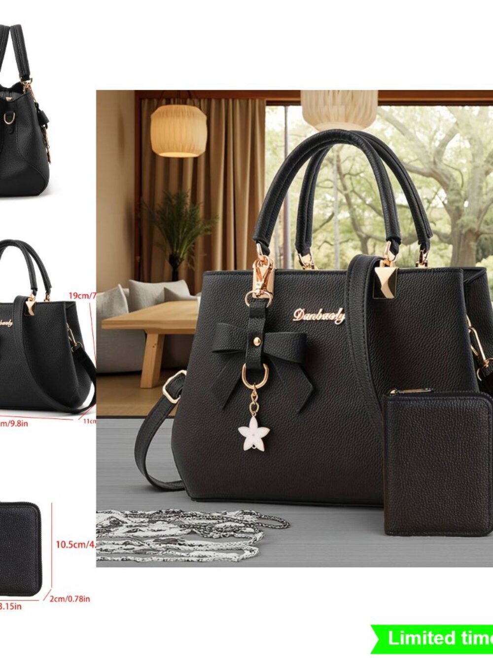 Womens Handbag Sets 2 Bags Lightweight High Quality Shoulder Bags